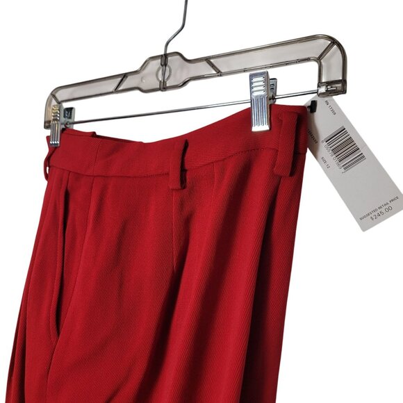 Linda Allard Ellen Tracy Red Wool Womens Trousers Size 12 Made In Korea - Picture 4 of 11